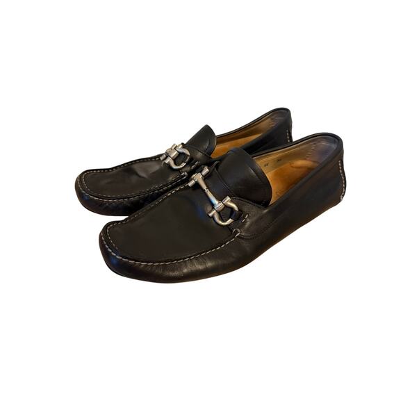 Salvatore Ferragamo Men’s Black Leather Bit Loafers Moccasin Size‎ 9.5 EE - Picture 1 of 7